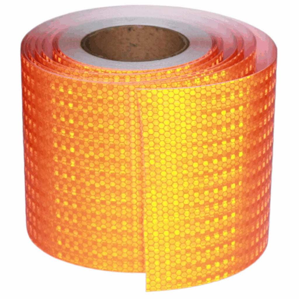 Orange Reflective Tape Outdoor Waterproof 6 inch Wide, High Visibility Industrial Marking Tape, Safety Adhesive Stickers (68 feet)