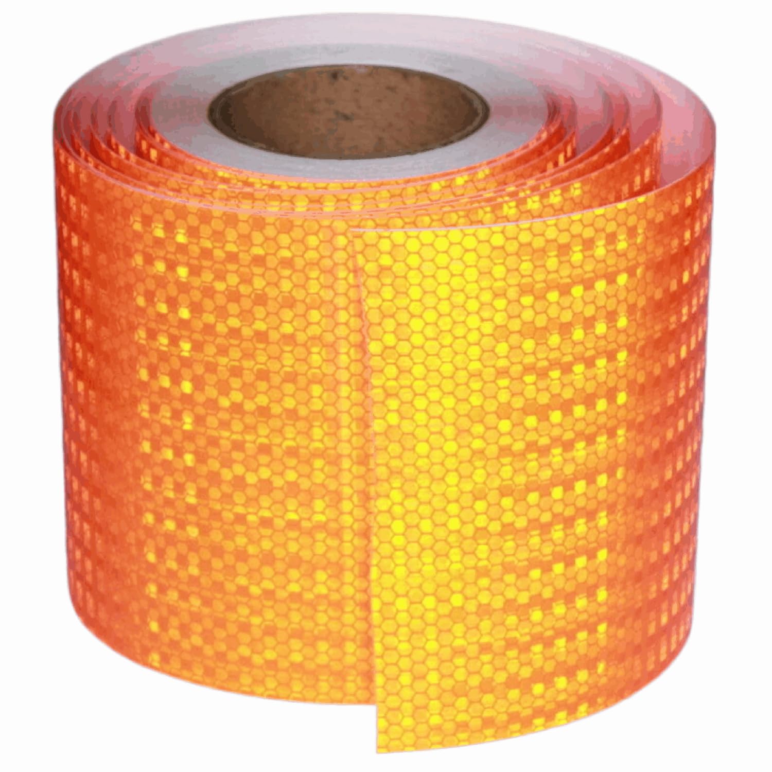 Orange Reflective Tape Outdoor Waterproof 6 inch Wide, High Visibility Industrial Marking Tape, Safety Adhesive Stickers (68 feet)
