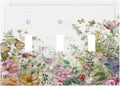 Decorative Switch Plates Boho Wildflower Colorful Floral Butterfly 3 Gang Wall Plate Triple Toggle Light Switch Cover Faceplate Electrical Wall Panels For Bed Room Living Room Decor