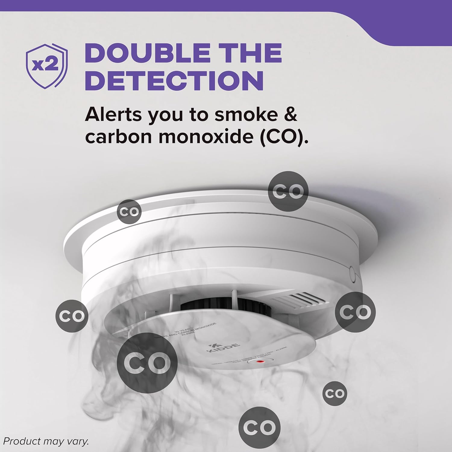 Kidde Hardwired Smoke & Carbon Monoxide Detector, 10-Year Battery Backup, Voice Alerts, Interconnectable LED Warning Light Indicators