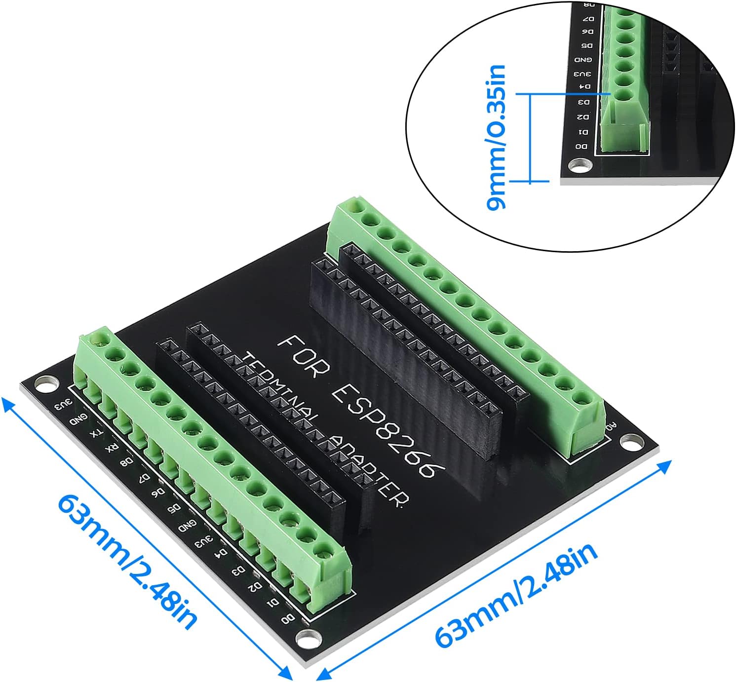3 Set ESP32 Development Board 38Pin Narrow Version WiFi + Bluetooth Microcontroller ESP-32 ESP-32S Board ESP-WROOM-32 with ESP32 Breakout Board GPIO 1 into 2 Terminal Screw Board