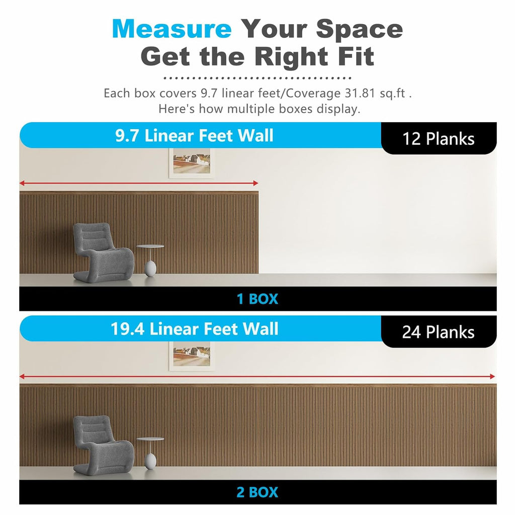 Art3d Wainscoting Wall Panel Kit, 37.8" Tall Beadboard Panels for Walls, Polystyrene Board and Batten Wall Panel Kit, Easy DIY Decorative Trim for Living Room, Kitchen, Bedroom – Covers 31 Sq.Ft