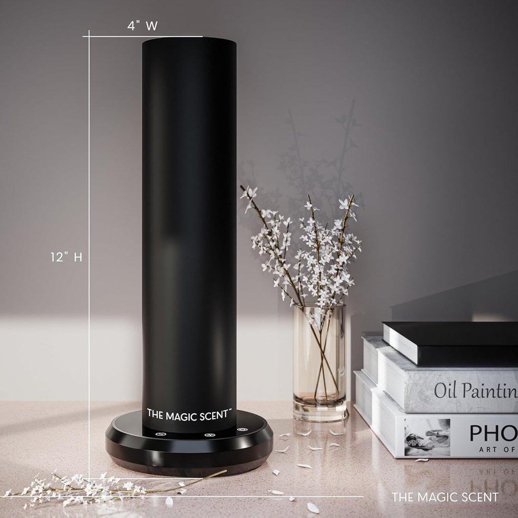 The Magic Scent Bluetooth Tower Diffuser Home & Office - Smart Ultra-Quiet for Home & Hotel - Waterless Cold-Air Programmable Professional Diffuser Machine - Essential Aroma Oil Included