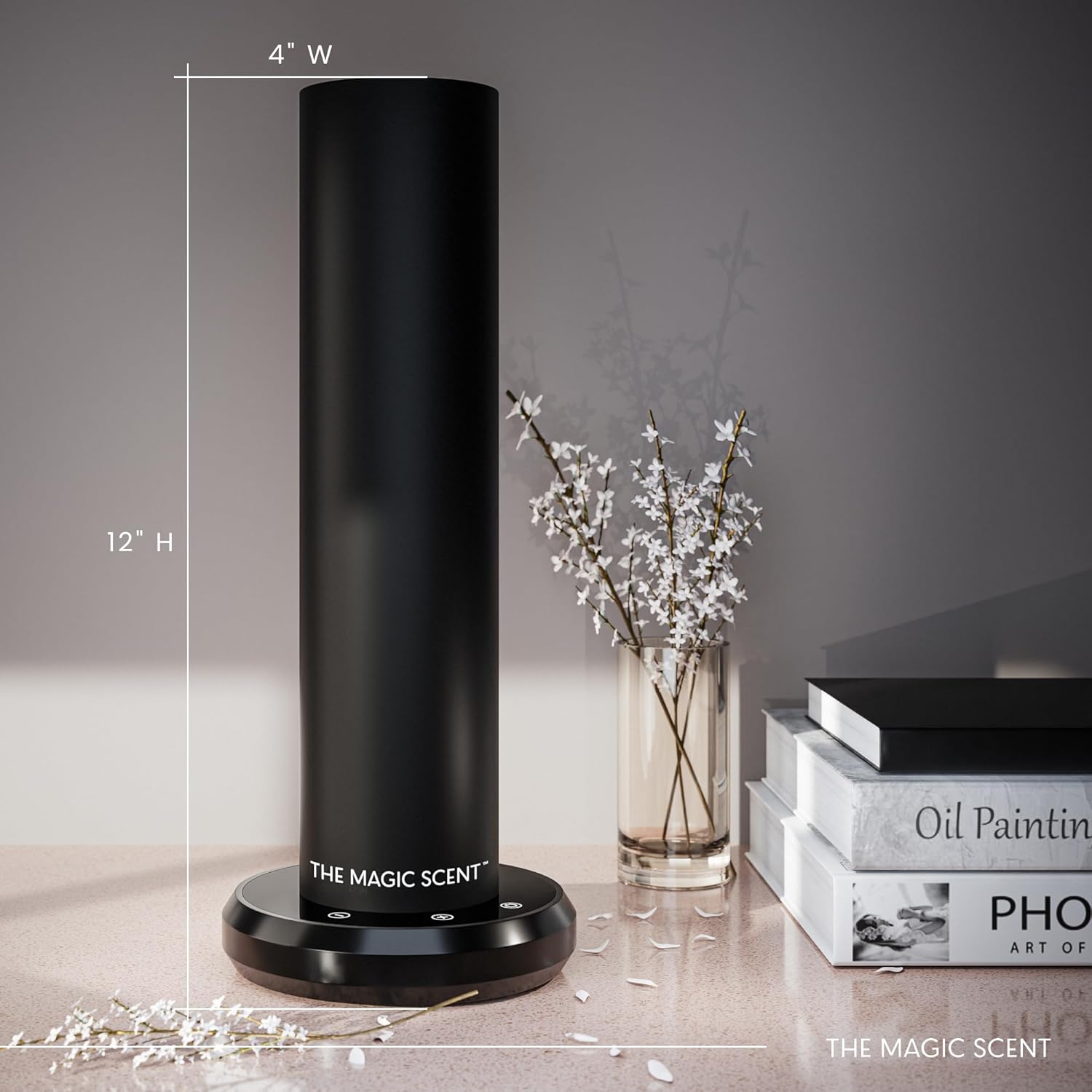 The Magic Scent Bluetooth Tower Diffuser Home & Office - Smart Ultra-Quiet for Home & Hotel - Waterless Cold-Air Programmable Professional Diffuser Machine - Essential Aroma Oil Included