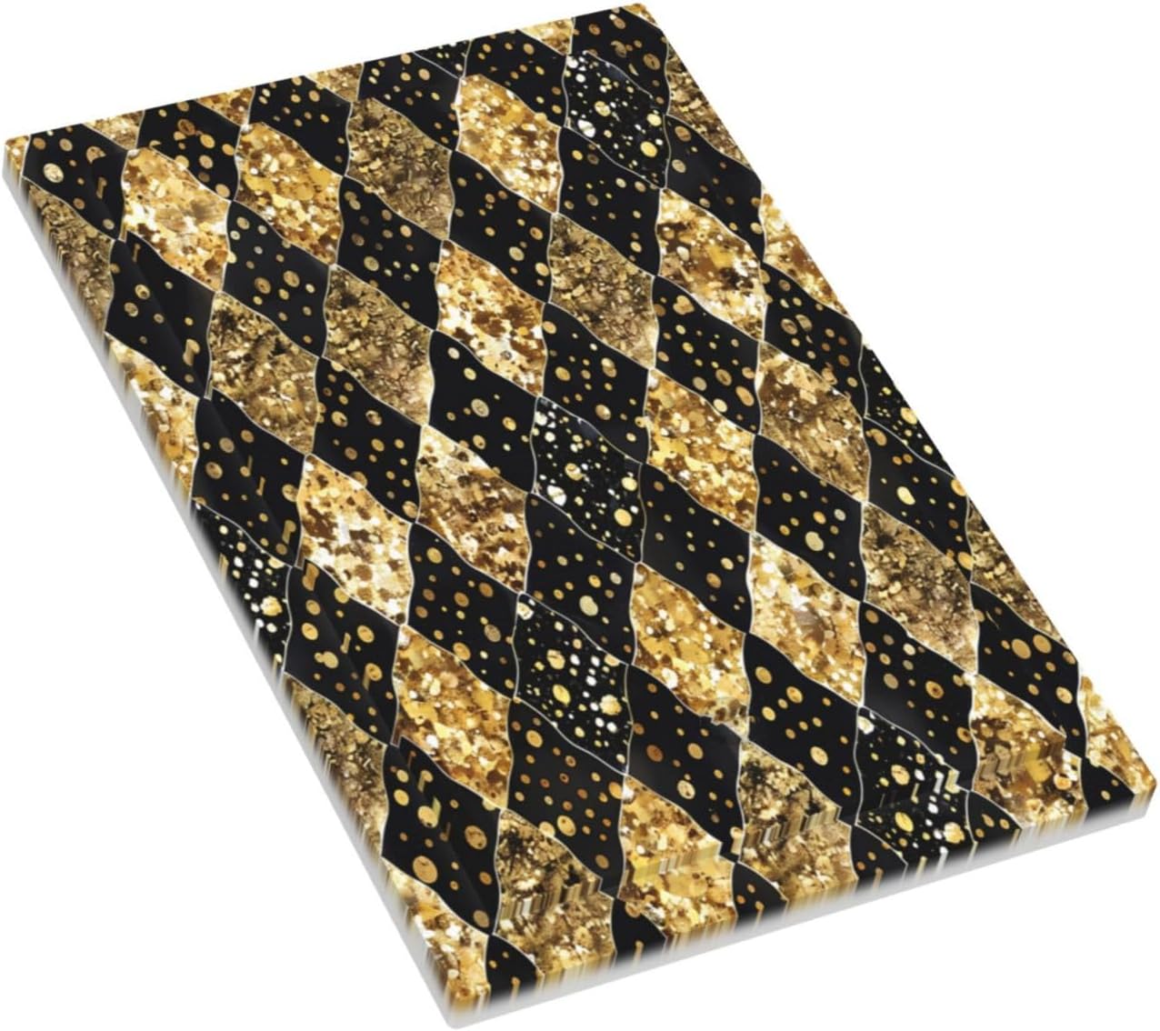 Gold Black Marble Geometric Plaid Glitter Light Switch Cover Plate 1 Gang No Device Blank Decorative Switch Plate Electrical Wall Plates Faceplate for Bedroom Bathroom Decor
