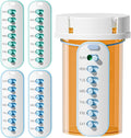 Odaro 4 Pack Pill Reminder, Lanyad or Sticker Pill Tracker, Work with Most Bottles, Reusable Medication Tracker Replacement of Vitamin Weekly (7 Day) Medicine Organizer