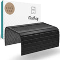 D&D Living® Sofa Tray - Flexible Couch Armrest Organizer with Anti-Slip Cork Pad | Sofa Tray with 18.5x13.4 inches, Sustainable Large Black Bamboo