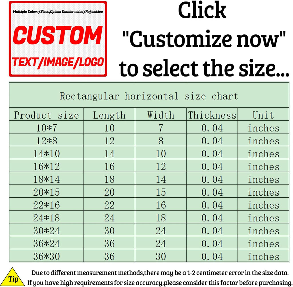custom metal signs,Custom signs,outdoor metal,multiple sizes/colors,Option double-sided/reflective,for home/business shops,courtyards,garages,road,street (Rectangle)