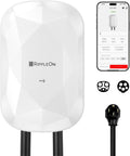 RIPPLEON Level 2 EV Charger J1772 9.6Kw - NEMA 14-50 Plug EV Charger Level 2 w/Tesla Adapter, 40 Amp Smart App 25Ft Cable 240V NACS Charge Station, UL, ETL, FCC, Energy Star Certified White