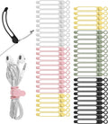 Nearockle 50Pcs Silicone Cable Ties Cord Organizer for Bundling Earphone, Phone Charger, Computer Cords, Reusable Cable Ties Wire Organizer in Home,Office,Kitchen,School (5 Colors)