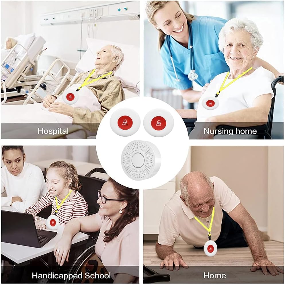 WiFi Caregiver Pager Call Button Wireless Nurse Alert Call Bell Emergency Alert Pager at Home for Elderly Patients