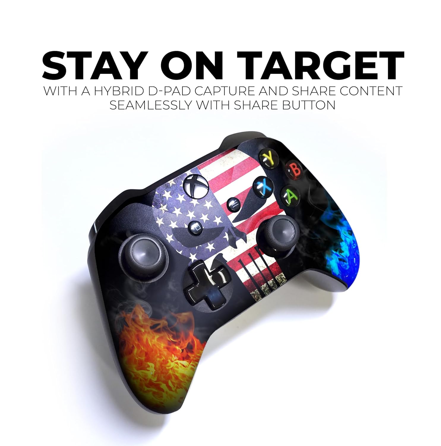 DreamController Ameriican Warrior Custom X-Box Controller Wireless Compatible With X-Box One/Series S S Proudly Customized In Usa With Permanent Hydro-Dip Printing (Not Just A Skin)