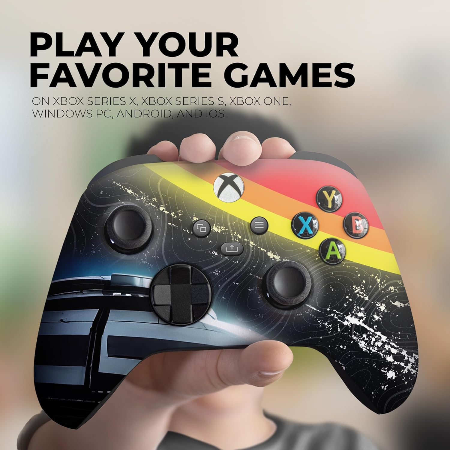 DreamController Cosmic Voyagger Custom X-box Controller Wireless compatible with X-box One/Series X/S Proudly Customized in USA with Permanent HYDRO-DIP Printing (NOT JUST A SKIN)