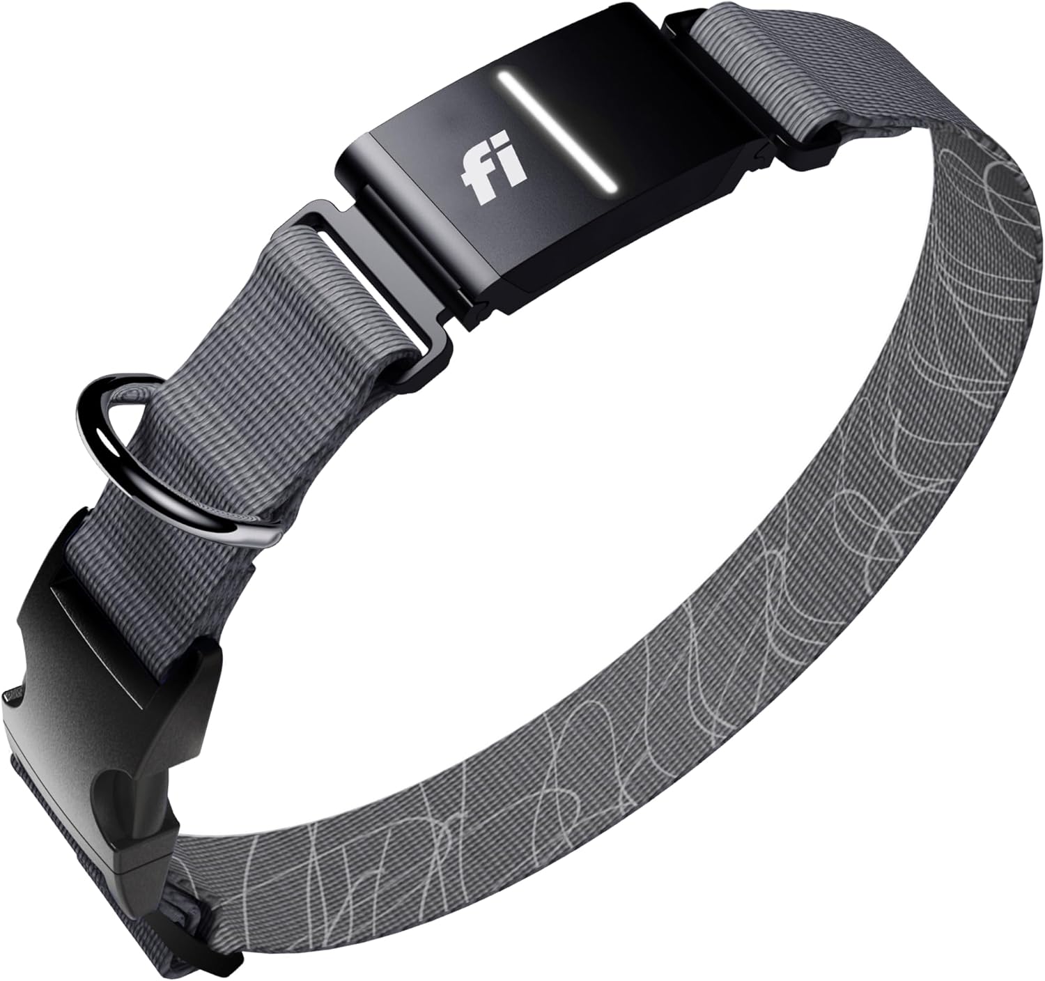 New Fi Series 3+ Smart Dog Tracker Collar [6 Month Membership Included] GPS Tracker for Dogs with Health & Behavior Monitoring, Escape Alerts, Waterproof, LED, Apple Watch Compatible (Gray, Medium)