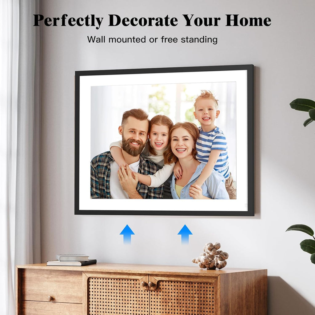 17" Digital Photo Frame Large-Digital-Picture-Frame - 32GB Touchscreen Display, Auto-Rotate, Load Photo Video from Phone to Digital Frame Via App or Email, Free Cloud, Birthday Gifts for Mom Dad