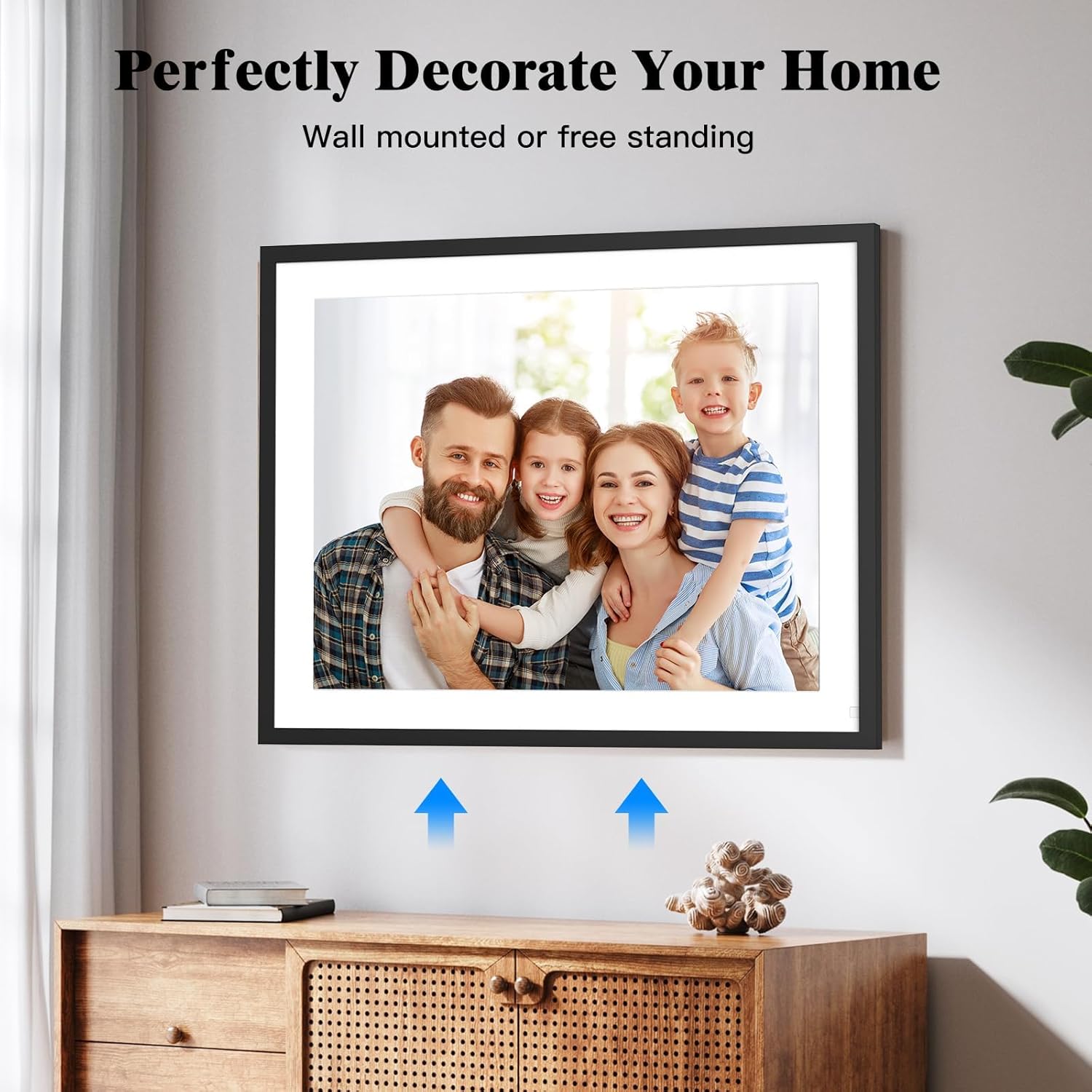 17" Digital Photo Frame Large-Digital-Picture-Frame - 32GB Touchscreen Display, Auto-Rotate, Load Photo Video from Phone to Digital Frame Via App or Email, Free Cloud, Birthday Gifts for Mom Dad