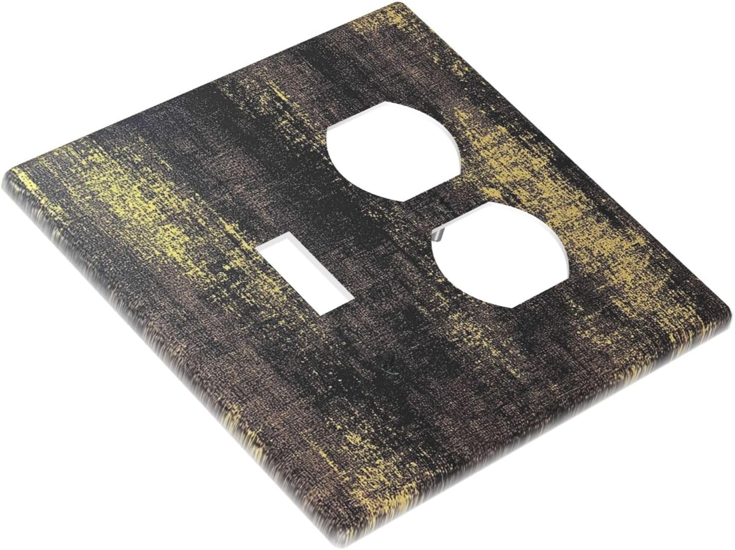 Wallplates Vintage Industrial Rusty Metallic 1 Toggle 1 Duplex Switch Plate Electrical Gfci Faceplate Decorative Light Switch Covers For Farmhouse Cabin Decor
