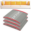 HAVARGO Couch Cushion Support High Density Foam 24X24X2.4 Inches Sofa Couch Supports for Sagging Cushions Light Grey 3Pc with Anti Slip Mesh Fabric