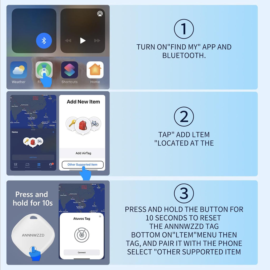 ANNNWZZD Air-Tag 4 Pack Item Finders with Apple Find My APP (iOS Only) Air Tags Help You Track Your Keys, Wallet, Luggage, Backpack, Super Lightweight [Apple MFi Certified]