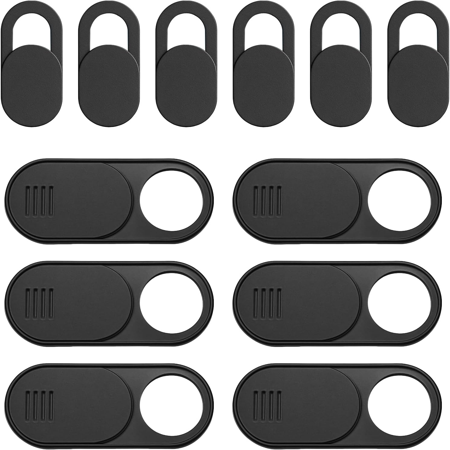 Laptop & Phone Camera Cover Slide (12-Pack) – Ultra-Thin Privacy Webcam Cover for Laptop, PC, Tablet, Smartphone & Desktop – Black