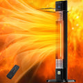 1500W Outdoor Heater,Patio Heater with Remote, 3 Heat Levels, 24H Timer, Carbon Fiber Heating Tube, Tip-Over & Overheat Protection, Electric Space Heaters for Indoor,Outdoor,Garage,Backyard
