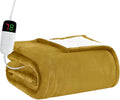 BOMOVA Heated Electric Blanket Full Size - 72" x 84" Heating Blanket with 10 Heating Levels & 8 Hours Auto Off, Warm Flannel Blanket, Christmas Birthday Gifts for Women