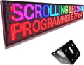 HS ProgrammableLed Sign , Outdoor Digital Scrolling Open Neon Signs, Electronic Message Display Screen Banner Board Large Waterproof for Business Store Advertising Window Public , Full Color High Brightness P10 77’’x14’’, WIFI control Custom Text