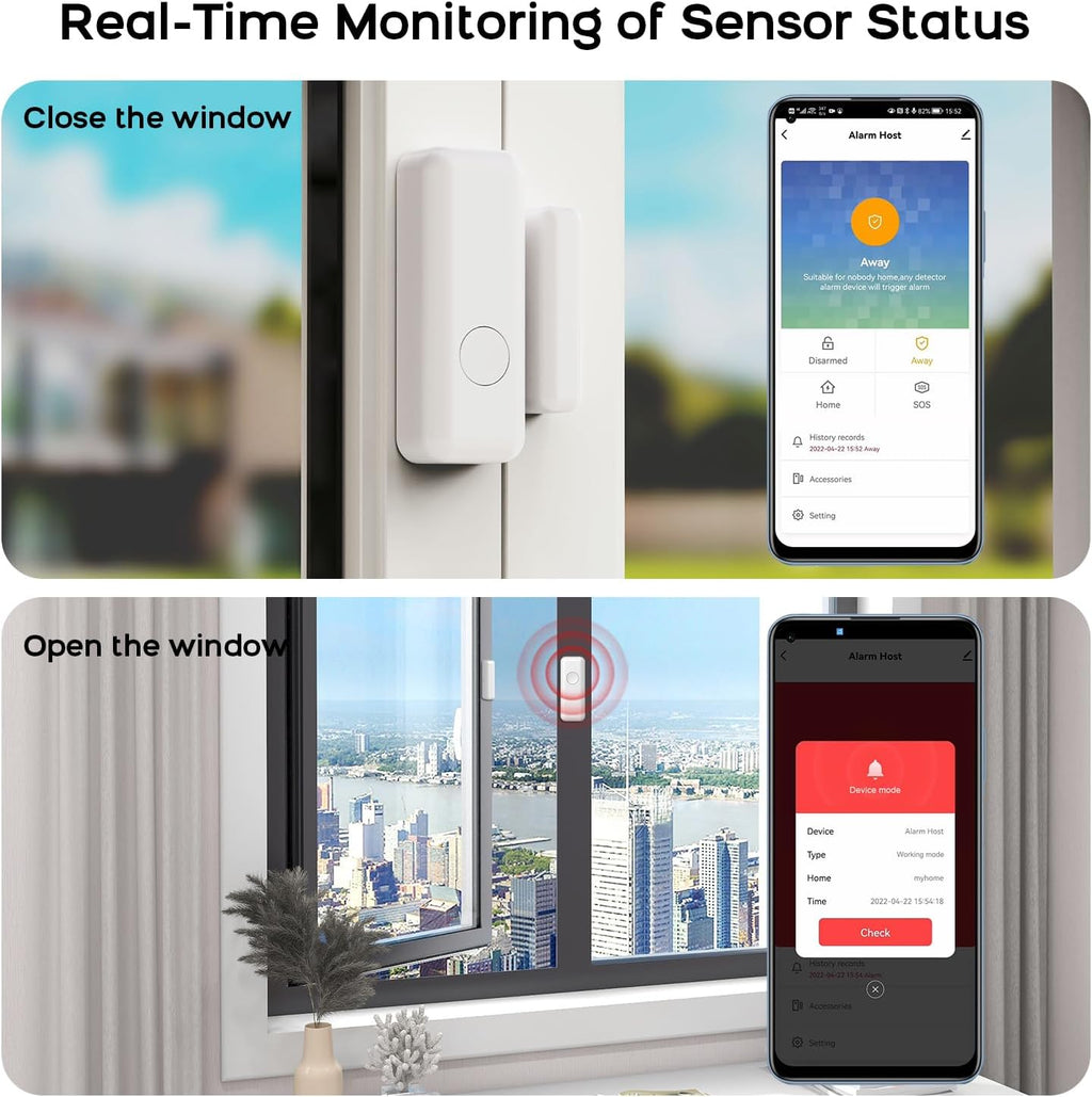 Security Systems for House 12Pcs WiFi+GSM/4G DIY Kit,Door/Window Home Alarm System Tuya APP Real-Time Alert,Remote ControlMotion Detectors for Home,Apartment,Kids Safety NO Monthly Fees