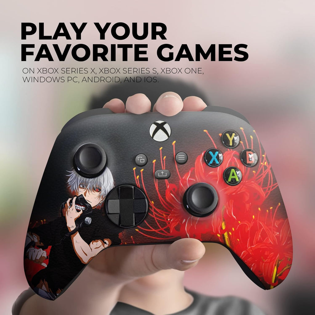 DreamController Tokyyo Ghoul Custom X-box Controller Wireless compatible with X-box One/Series X/S Proudly Customized in USA with Permanent HYDRO-DIP Printing (NOT JUST A SKIN)