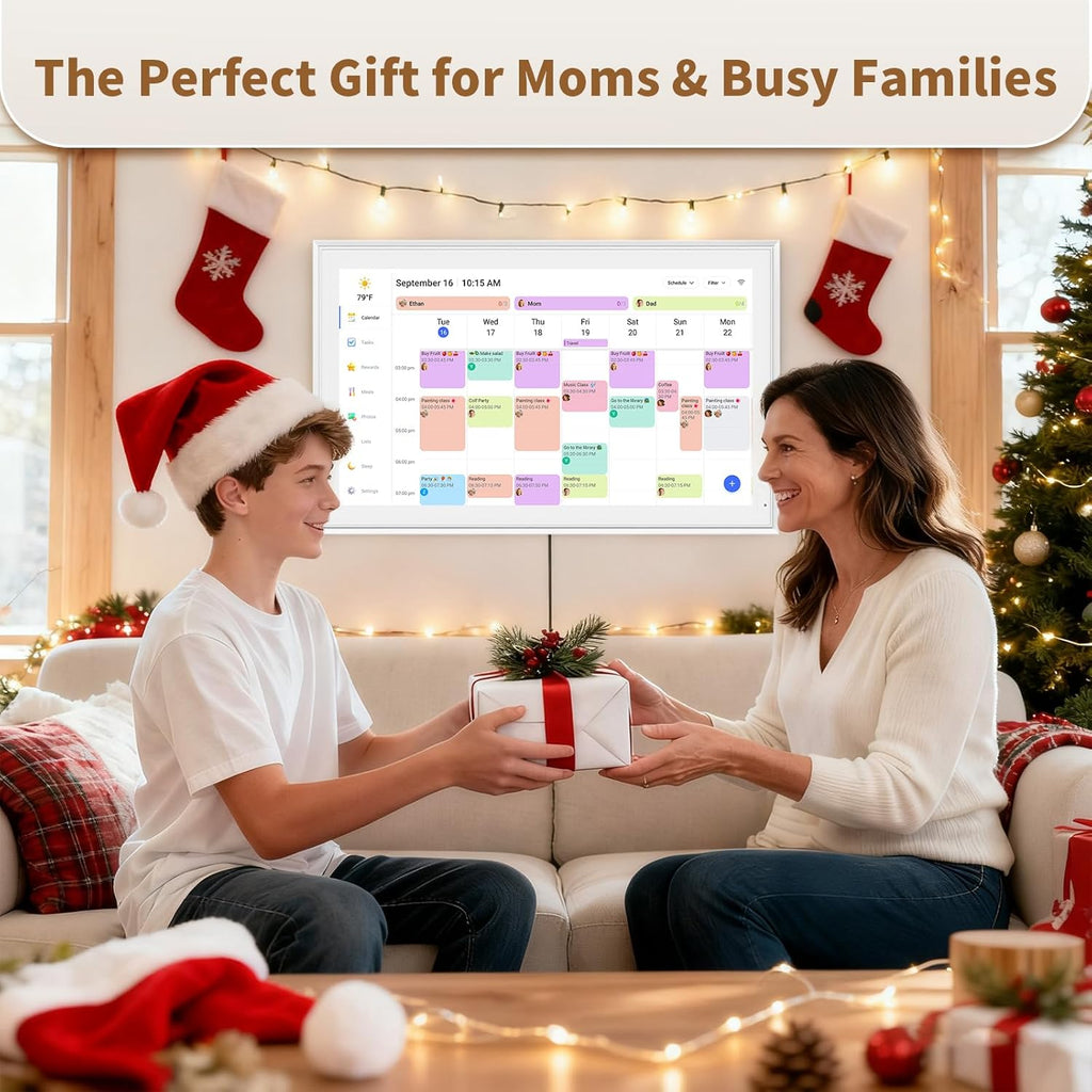 Canupdog 21.5 Inch Digital Calendar, Electronic Planner & Chore Chart with 1920x1080P IPS Touchscreen, Task Rewards System, Interactive Display for Family Schedules, Christmas Gifts for Women Mom
