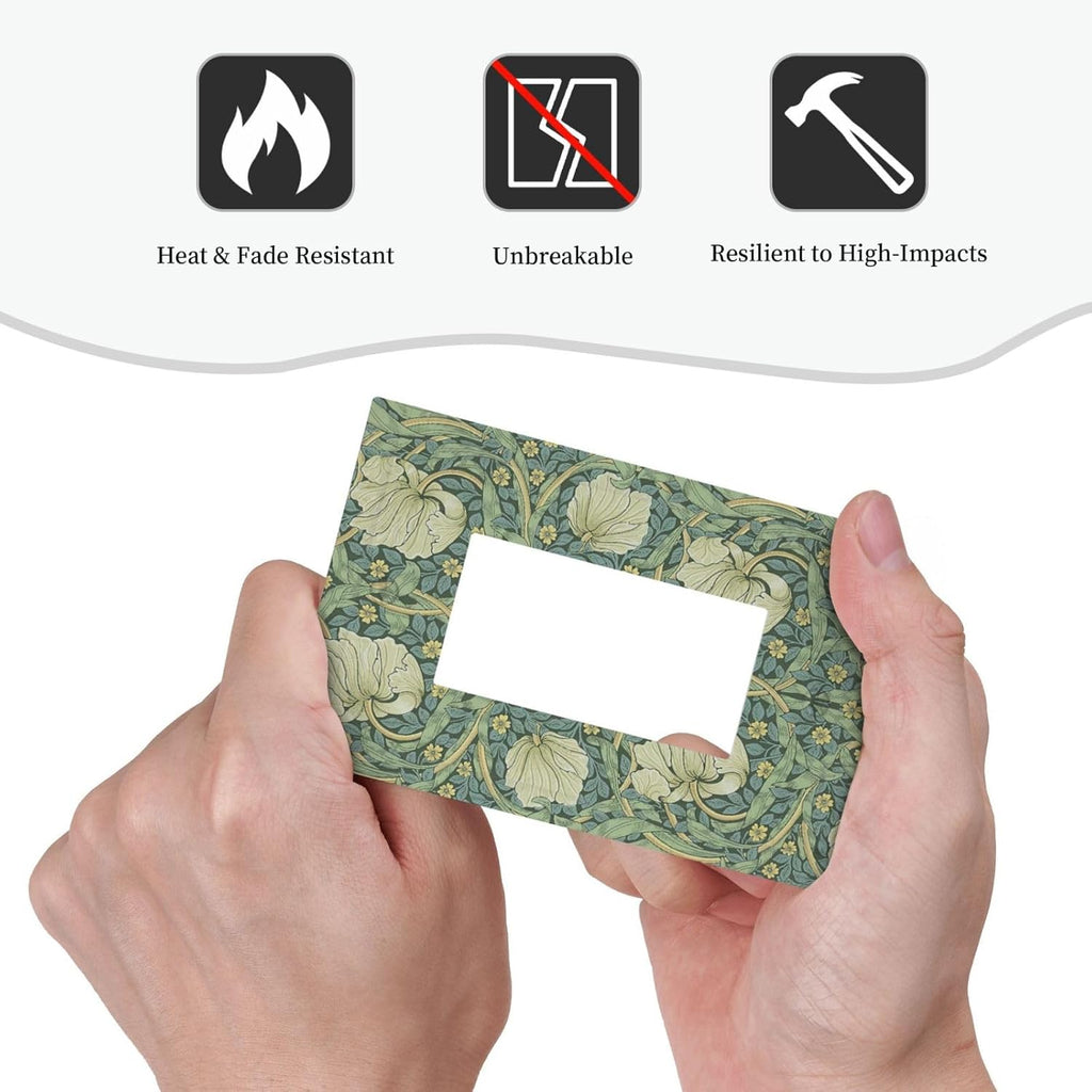 Decorative Outlet Covers Vintage Floral Plant Sage Green William Morris 1 Gang Single Rocker Light Switch Cover Plate Wall Plates GFCI Faceplate for Bedroom Home Decor