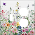 Wallplates Boho Colorful Flowers Plant Rustic Wildflower 1 Toggle 1 Duplex Switch Plate Electrical GFCI Faceplate Decorative Light Switch Covers for Bed Room Bathroom Decor