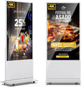 JIYANG 65 Inch 4K Digital Signage Display, Indoor Floor Standing Advertising Display Kiosk Android System,Commercial LCD Totem Support HDMI-in,Store Displays Screens and Lifetime CMS System(White)