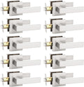 KNOBWELL 10 Pack Interior Door Knob Brushed Nickel, Closet Door Handle Passage Hallway Door Lever, Heavy Duty Indoor Door Handle(No Lock)