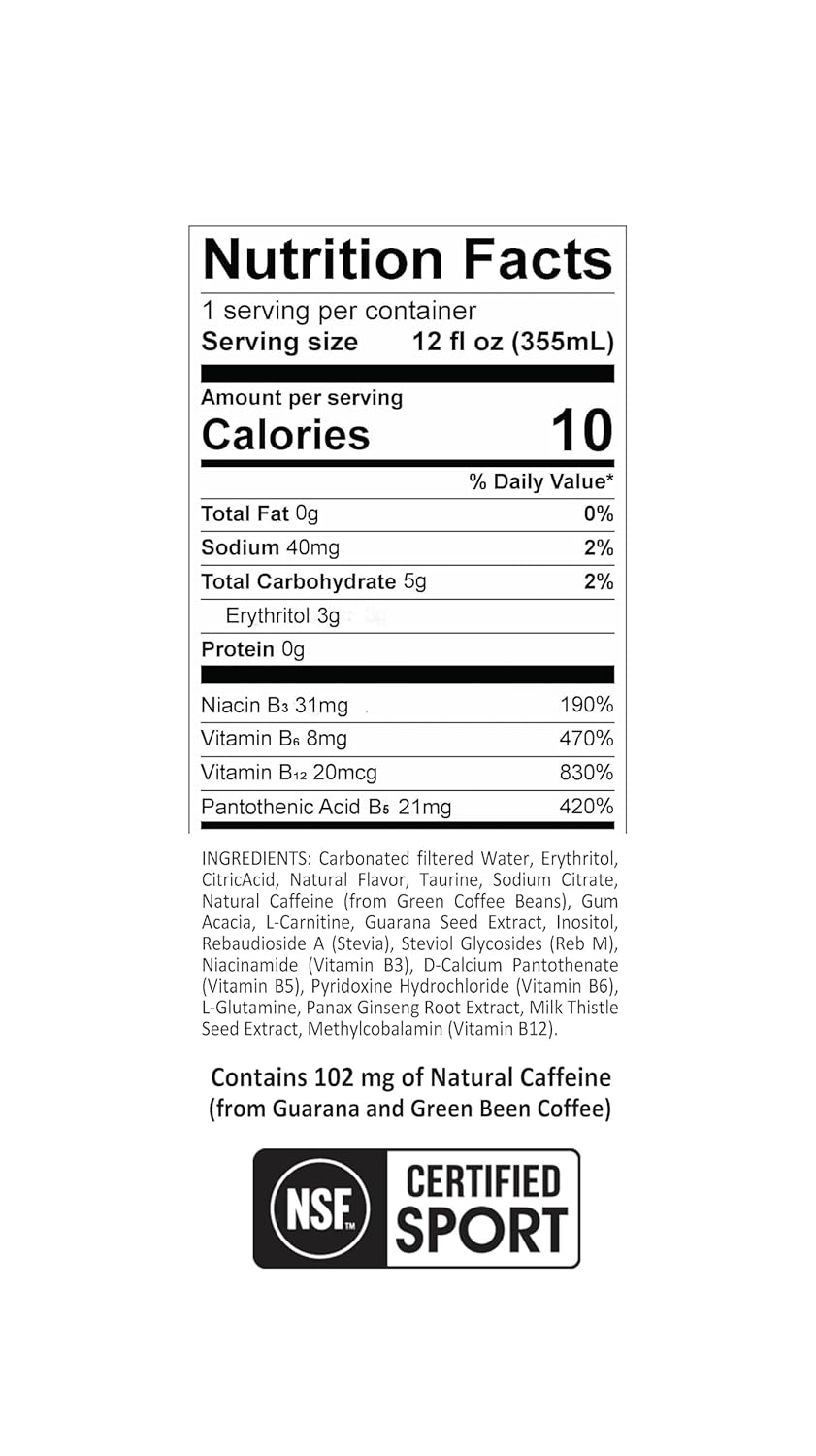 ProBaller Ultra Premium Energy Drink - Natural Clean NSF Certified Sport Drink with Amino Acids, Taurine, Biotin, Organic Agave, Vitamin B 12 Methylcobalamin, & Electrolytes - 15 Pack - Artic Orange