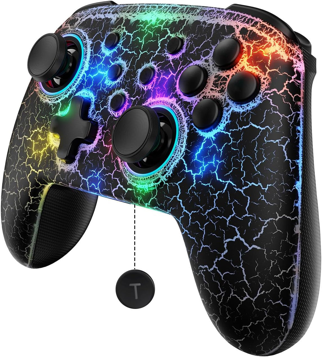 NexiGo Hall Effect Wireless Controller (No Deadzone) for Switch 2 and Switch, Controllers for Nintendo Switch, Bluetooth Switch Controller, Turbo and LED Light (Lightstorm)