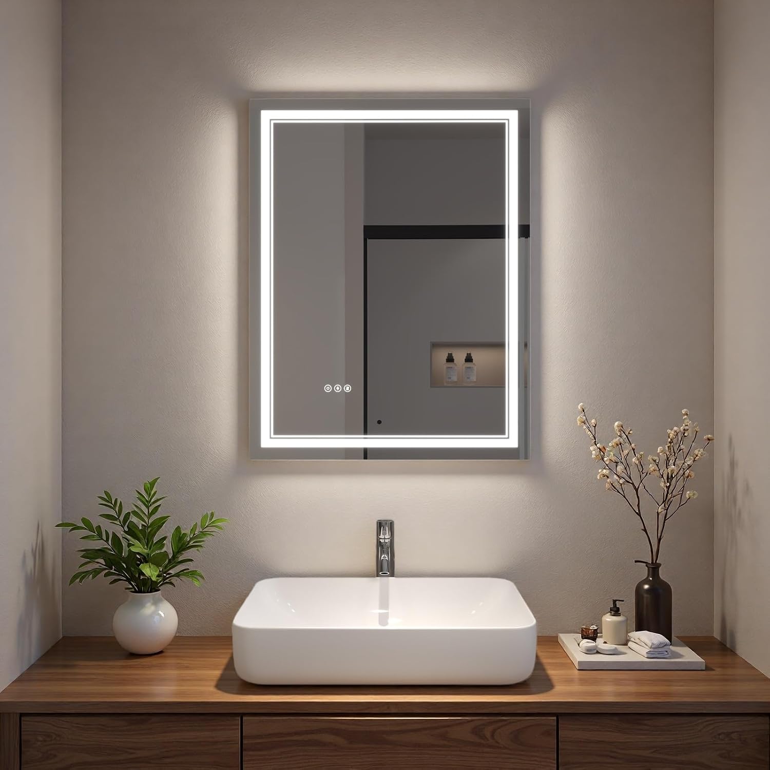 LED Bathroom Mirror with Lights, Wall Mirrors