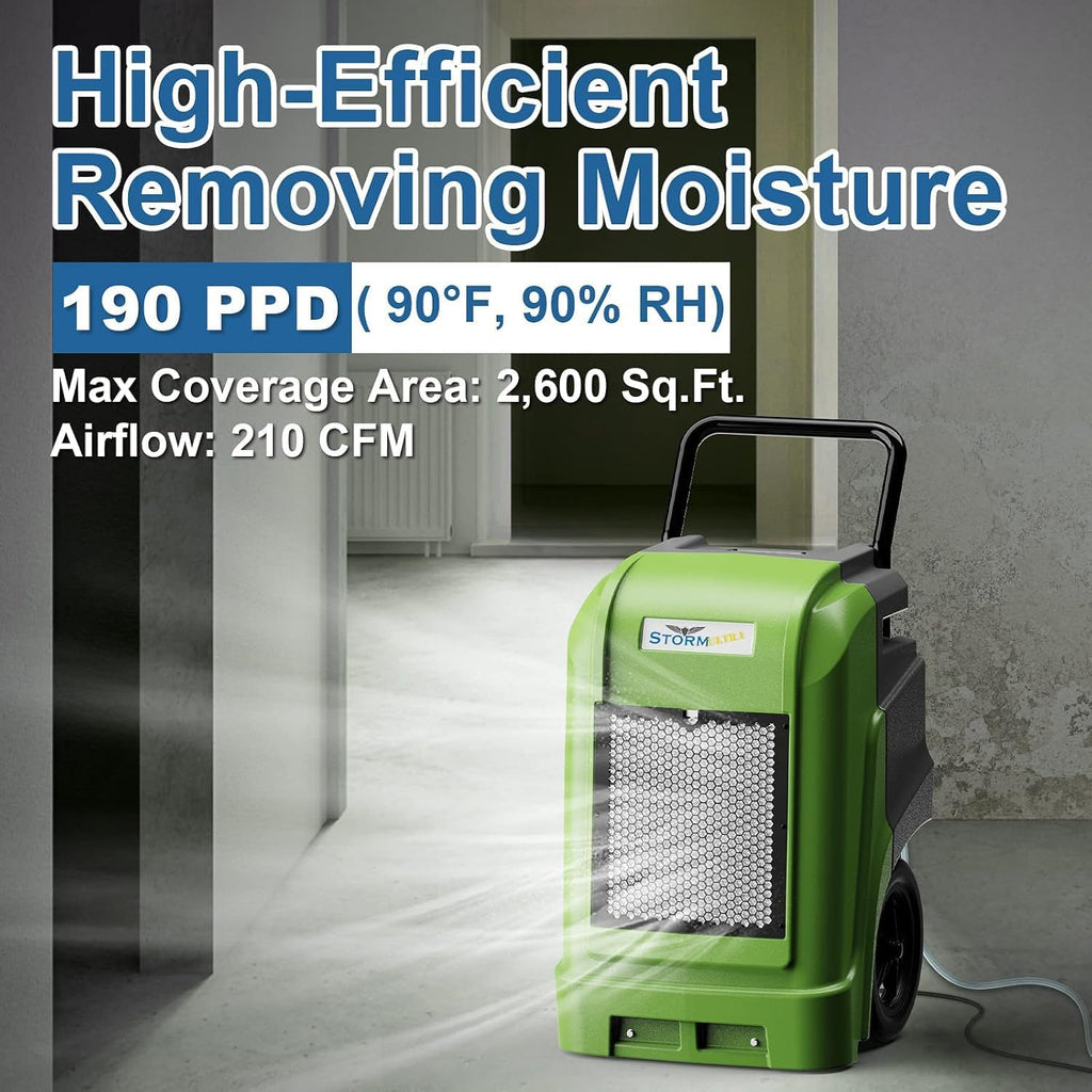 ALORAIR Commercial Dehumidifier with Pump Drain Hose, 190 Pints Industrial Dehumidifiers Large Capacity for Basements, Garages, Mall & Job Sites, 5 Years Limited Warranty