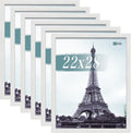 VCK 22x28 Picture Frames white Set of 6, Wide Border Wood Poster Frame, Multi-Directional Display Family Photos, Office Prints, Studio/Gallery Art, Woodgrain Series, Wall Hanging