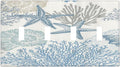 Decorative Light Switch Plate Covers Blue Starfish Coral Seaweed 4 Gang Light Switch Cover Quad Toggle Wall Plate Outlet Covers for Bathroom Bedroom Decor