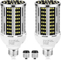 50W 2 Pack LED Corn Light Bulb,5000K Daylight 6500LM(500W Equivalent) Commercial GradeE26/E39 Medium Mogul Base LED Lamp,Large Area Lights for Outdoor Indoor Garage Warehouse Factory Bay Light