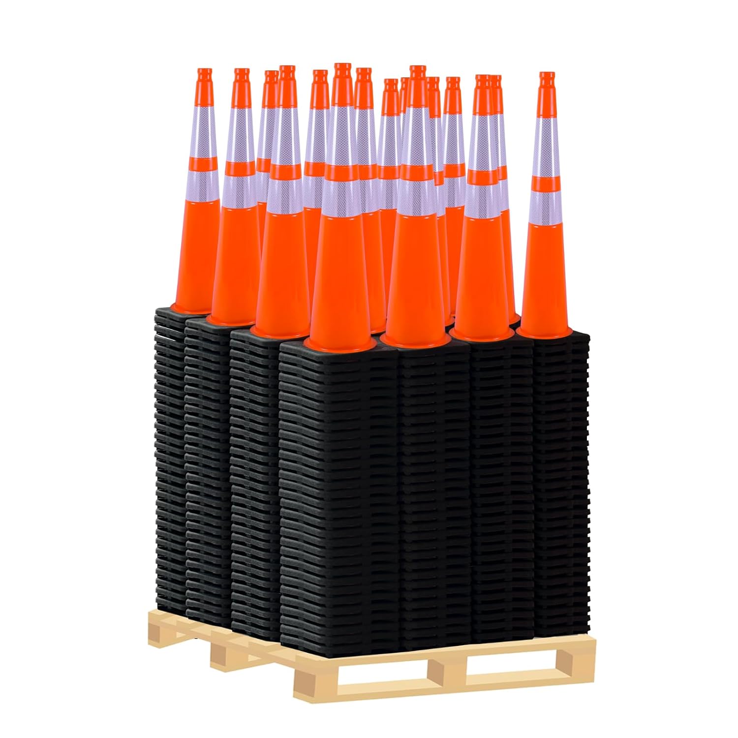 360 Pack 36" Orange Traffic Cones with Black Base – Large Bulk Road Safety Cones for Construction, Commercial, and Event Use (360, Orange, 36 Inch)