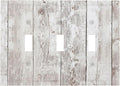 Decorative Switch Plates Rustic Vintage White Wood Grain 3 Gang Wall Plate Triple Toggle Light Switch Cover Faceplate Electrical Wall Panels for Farmhouse Home Decor