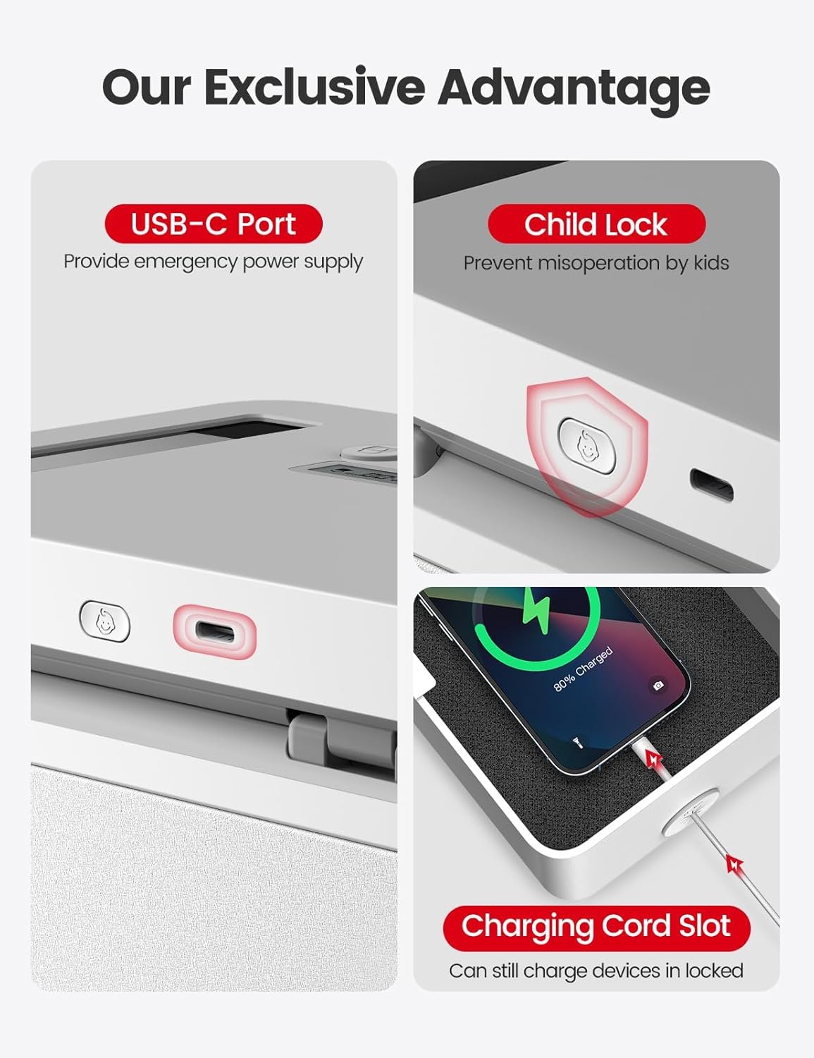 Vaydeer Metal Timed Lock Box, Made of Aluminum Alloy, 365 Days Locking Time, Extendable Time, Audio Alert, Child-Access Control, 2-Way Power Supply, Timed Locker for Phones/Alcohol/Snacks/meds etc.