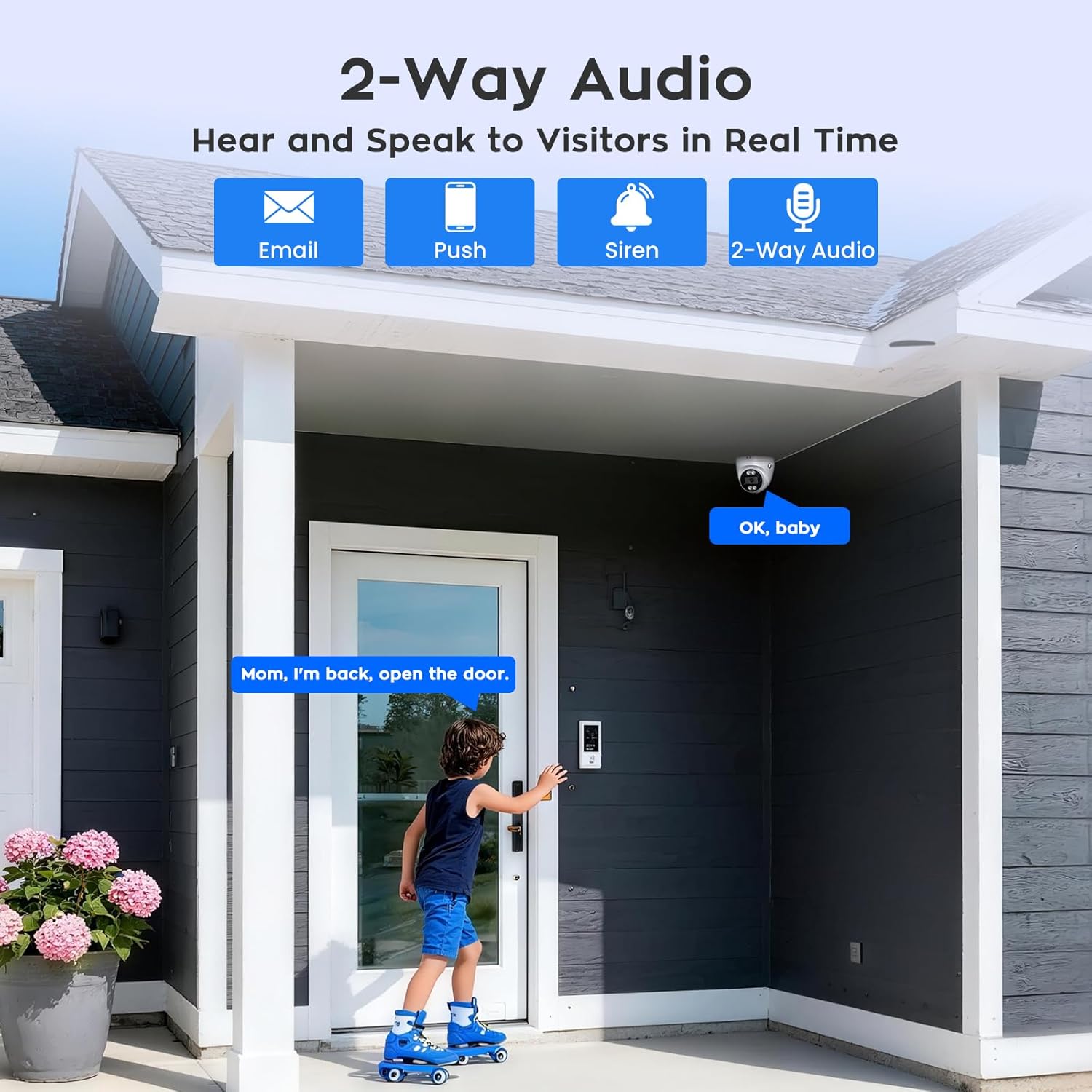 xmartO 16CH 12 Pcs Home Security Camera Kit, 4 * 2K HD Dome Camera and 8 * 2K 3MP Super HD WiFi Home Security Camera, 2-Way Audio, Night Vision, 24/7 Surveillance Camera, No Monthly Fee