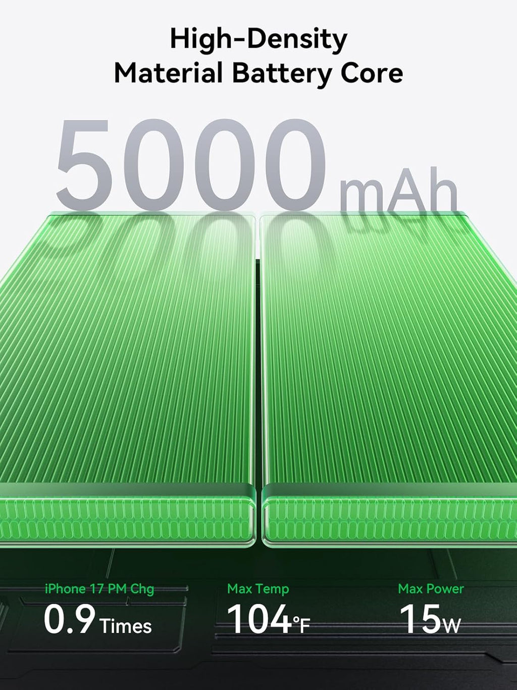 THREEKEY 0.3'' Ultra Slim for MagSafe Portable Charger, 5000mAh Card Slim Magnetic Power Bank,15W Wireless Fast Charging Battery Pack for iPhone 17 Air 16 15 14 13 12 Pro Max Plus (Ice Grey)