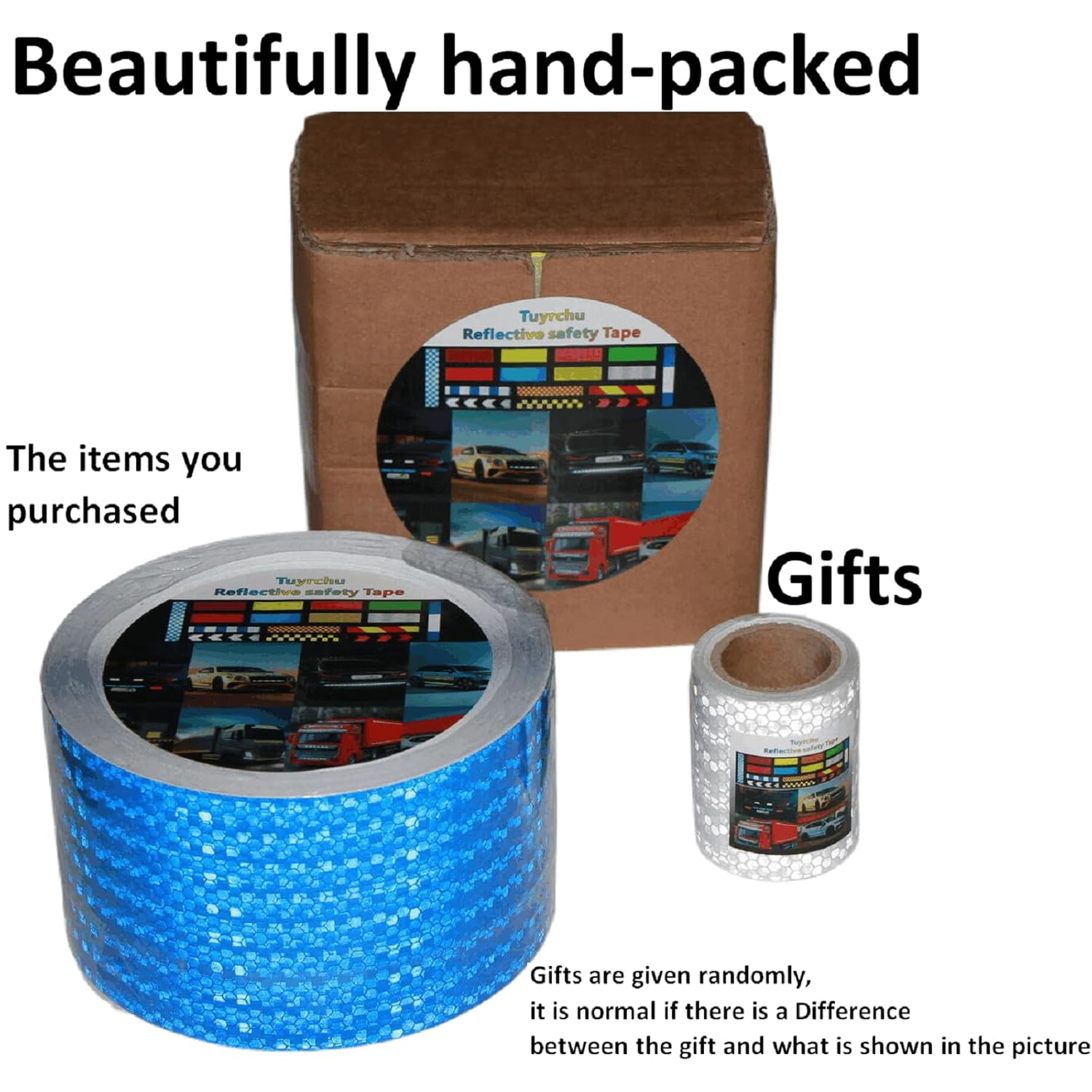 Blue Reflective Tape Outdoor Waterproof 4 inch Wide, High Visibility Warning Safety Industrial Marking Tape (68 feet)