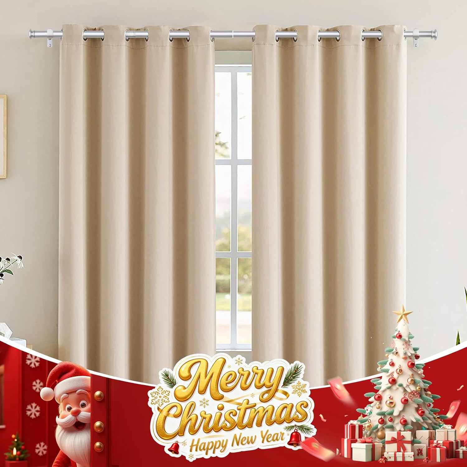 TONIAL Curtain Rod 32 to 86 Inch(2.6-7.2ft), Telescoping Splicing 3/4 Drapery Rods for Windows 54 to 82 Inch(4.5-6.8ft) with Small Cap Finial, Silver