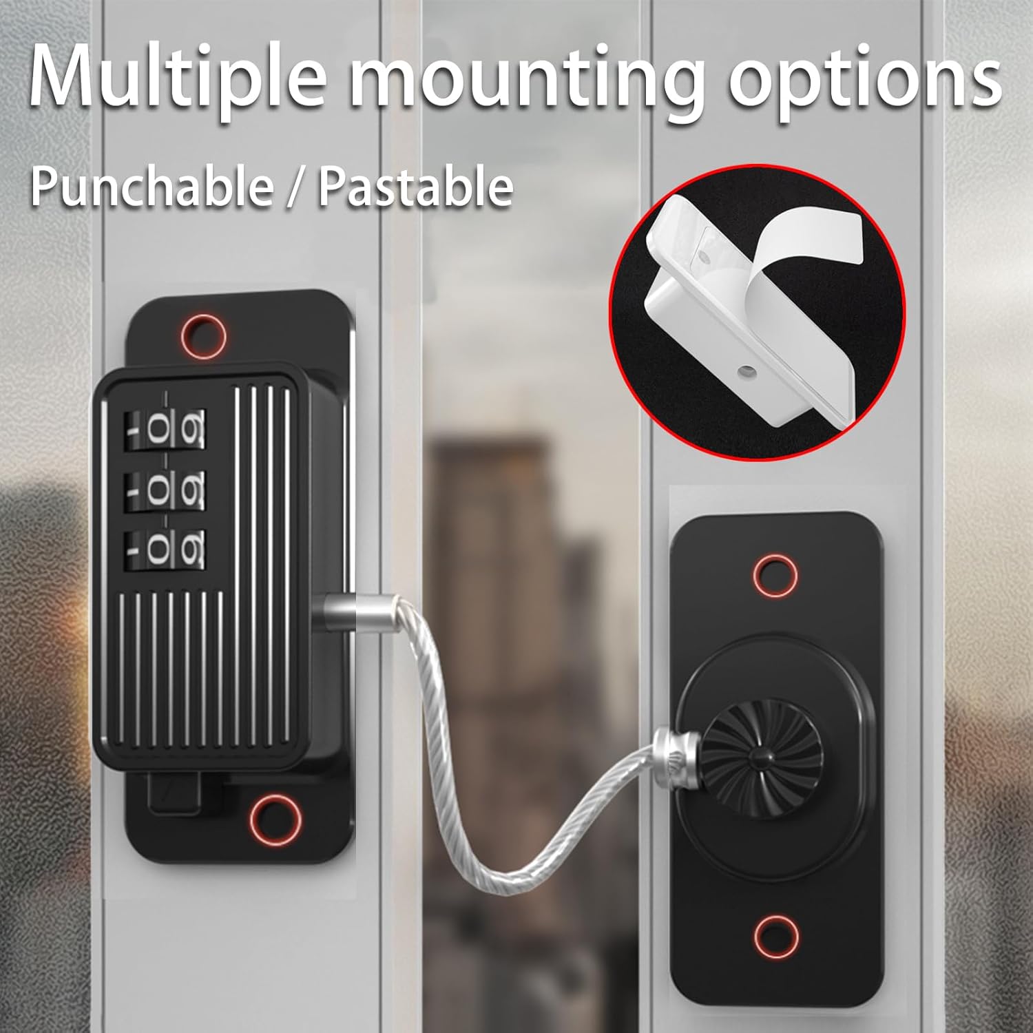 Heavy Duty Combination Refrigerator Lock (4 Pack) - Cabinet Locks Baby Proofing, No Drilling Adhesive Fridge Locks, for Fridge, Cabinets, Drawers, Window and Child Safety Cabinet Lock