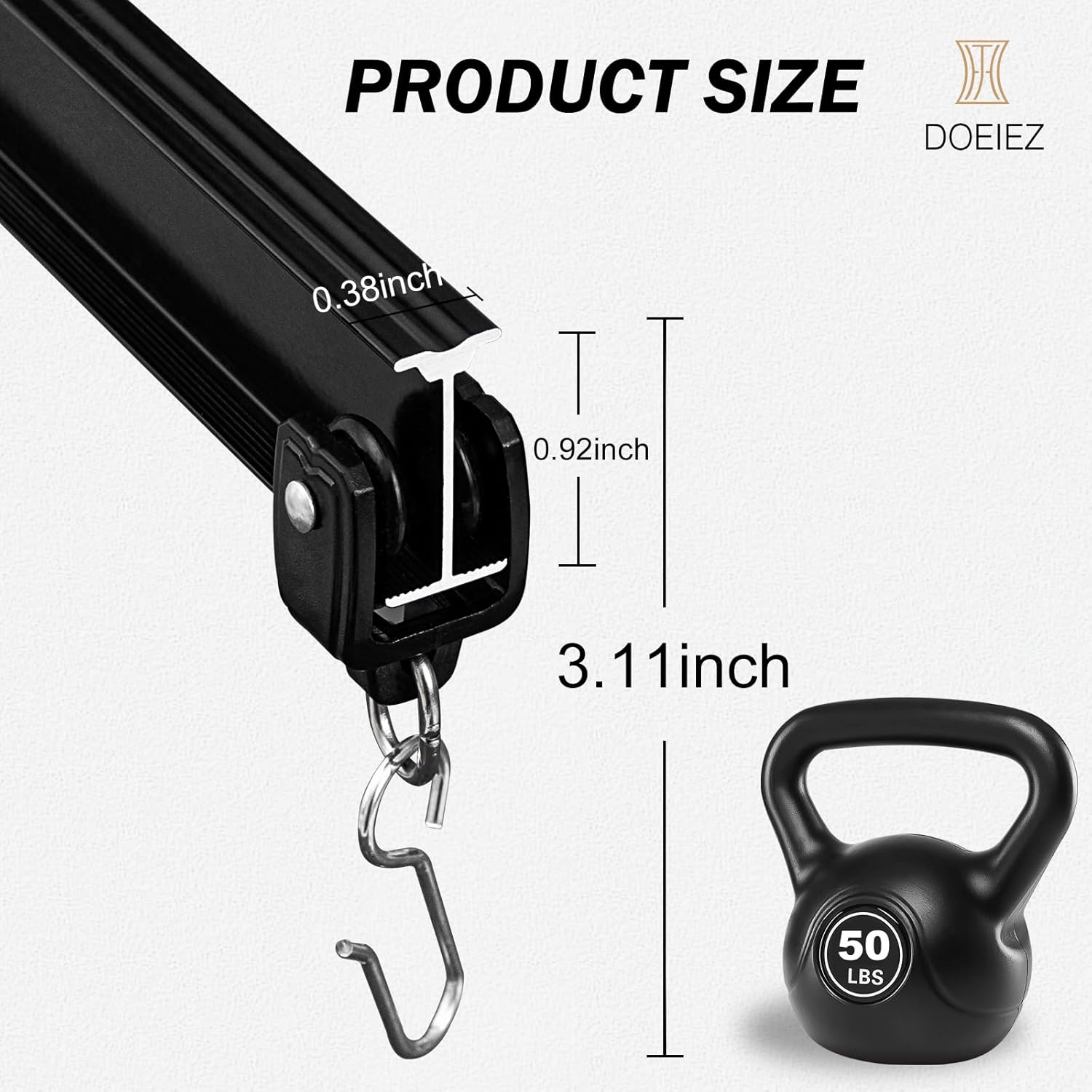 Aluminum Ceiling Curtain Track Set with Hooks Ceiling Mount and Wall Mount Room Divider Sliding Curtain Tracks Rods Flexible Heavy Duty Curtain Rail Hook Sets, Black, 21FT